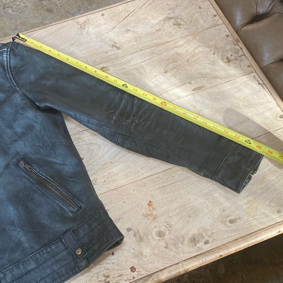 John Varvatos Charcoal Leather Jacket - Picture 6 of 7